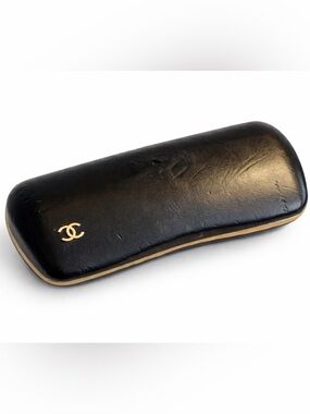 Vintage Chanel Eyeglasses Case Black CC Logo 90s